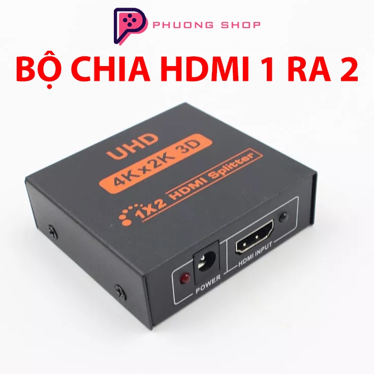 Bộ hub chia HDMI 1 Ra 2 cổng Full HD 1080P., 4K*2K, 3D HDMI Splitter 1x2 cổng,bộ chia HDMI (SP000312