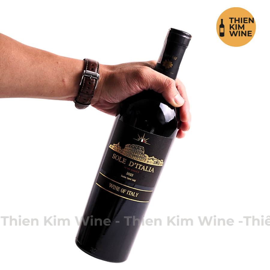   Chính Hãng  - Rượu Vang Đỏ Ngọt Ý Sole D'Italia Semi - 750ml  10,5%  