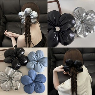 Cột tóc bông hoa to phồng 3D hàng loại 1 , buộc tóc búi tóc hoa to scrunchies to dễ thương sang trọng Her Accessories
