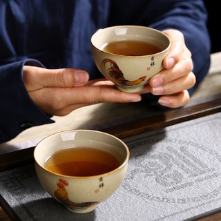 Chén Trà Giao Kê Đấu Thái Phỏng Cổ (100 -115 ml)