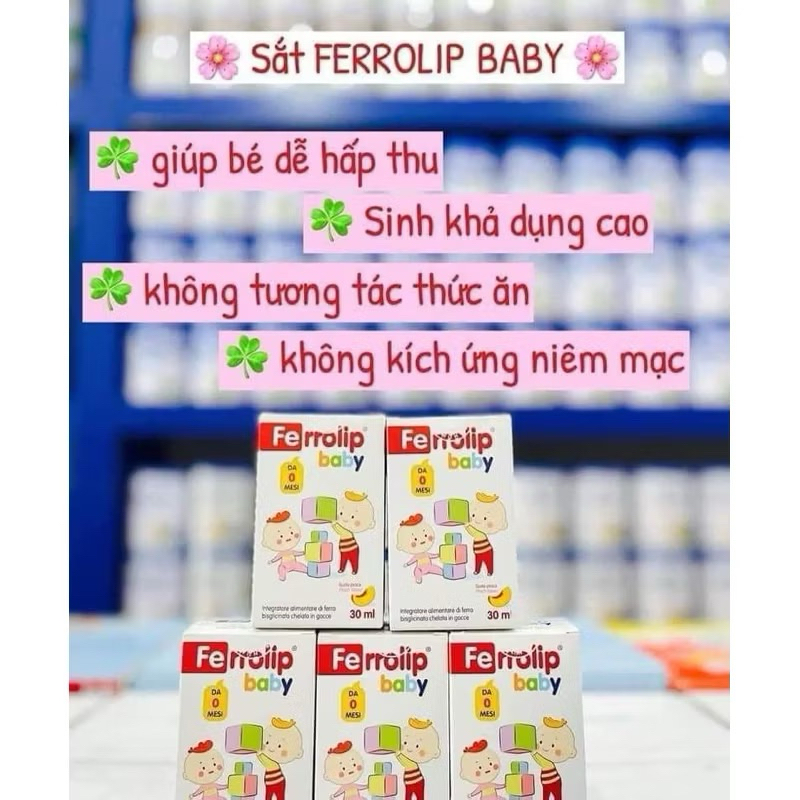 [ Nhập khẩu - Tem tích điểm ] Sắt Ferrolip, Sắt sinh học cho bé
