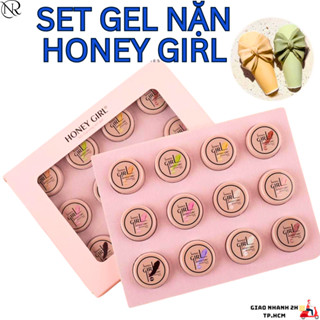 Set gel nặn nail Honey Girl chính hãng 12 màu - Gel khô nặn hoa, tạo charm nơ, tạo hình nổi trang trí móng - Nails Red