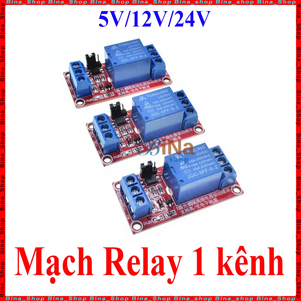 Module Relay 1 kênh DC 5V/12V/24V