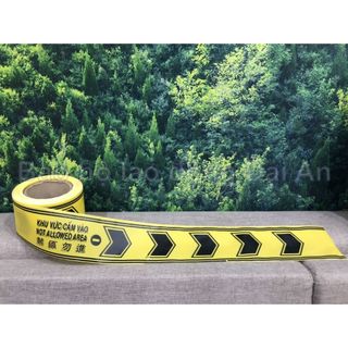 Cuộn dây rào cảnh báo khu vực cấm vào màu vàng đen - 8cm x 100m