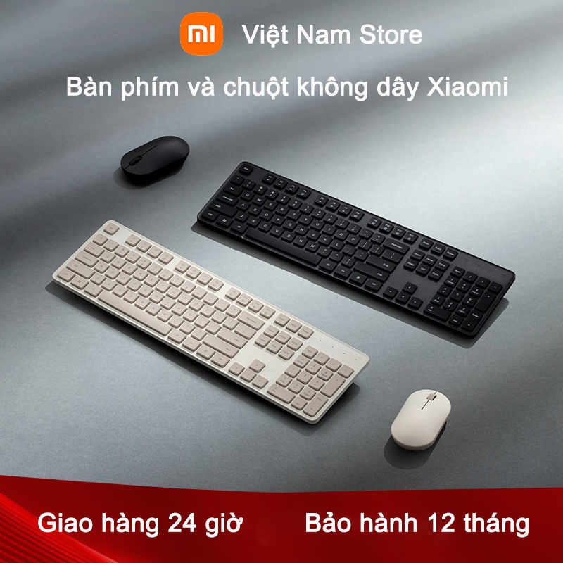 Bộ Bàn Phím Và Chuột Không Dây Xiaomi 2 Kết Nối Không Dây 2.4GHz Nút Im Lặng Chính Hãng 100%
