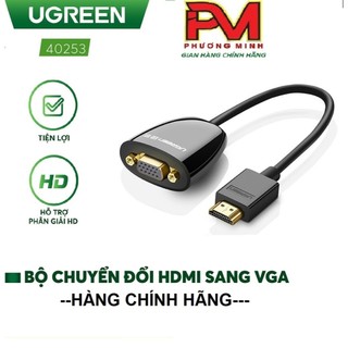 Cáp chuyển đổi hdmi to vga cao cấp ugreen 40253 - bảo hành chính hãng