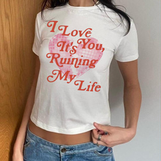 Áo Thun Baby Tee I LOVE YOU IT'S RUINING MY LIFE broken heart - Áo The Tortured Poets Department Taylor Swift Swiftie