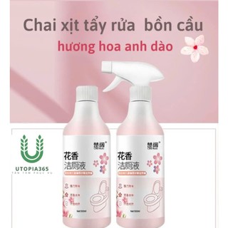 Bình xịt tẩy cho nhà vệ sinh hương hoa anh đào khử mùi hôi khó chịu chai 500ml