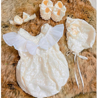  M2-Set body đầy tháng kèm giày,Váy Bé Gái Thiết Kế Chất Mát Đầm Em Bé Body Hè Cho Bé 