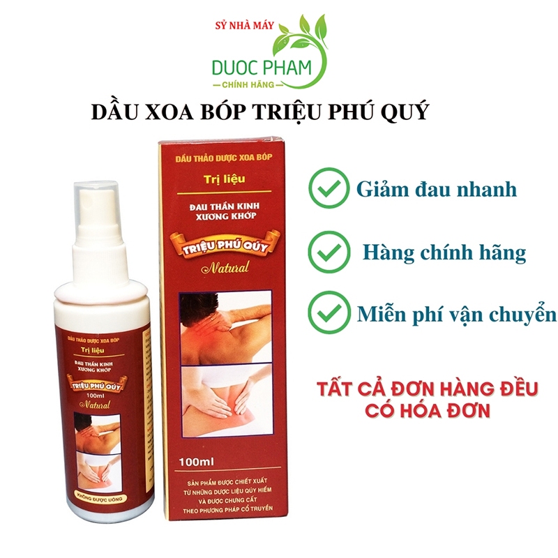 Dầu thảo dược xoa bóp Triệu Phú Quý 100ml chai xịt ( date mới)