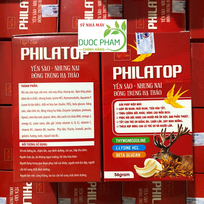 Kẹo dẻo Philatop yến sào sữa non bổ sung đạm giúp tiêu hóa tốt ăn ngủ ngon hơn,tăng cường nâng cao sức khỏe