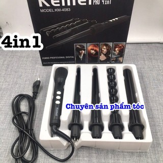 ✅kemei máy uốn tóc đa năng 4in1 km4083 - 4 kiểu tóc hot 2021 uốn xoắn ốc lọn sợi mì gợn sóng - nhiệt độ 80-200 độ c