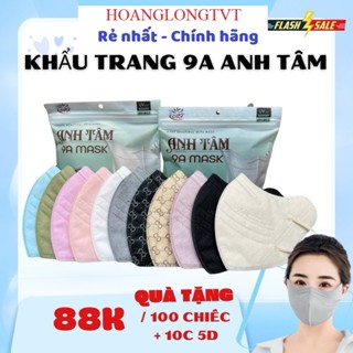 Bán sỉ 100 chiếc Khẩu trang 9A ANH TÂM 5 lớp chống nắng chống tia UV che kín mặt