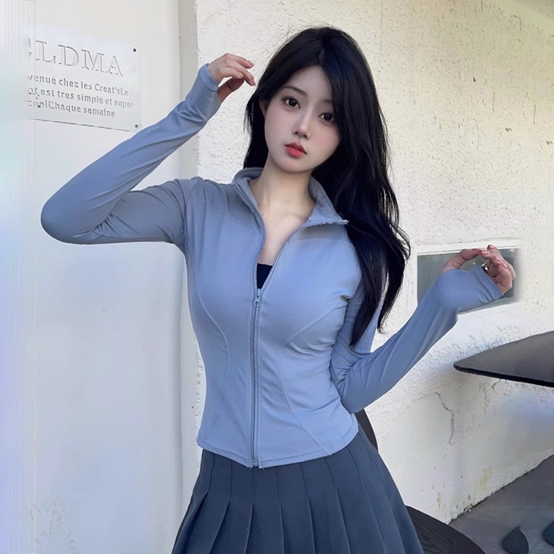 Áo khoác nữ tập gym yoga ôm body tôn dáng kéo khoá, yoga JACKET01