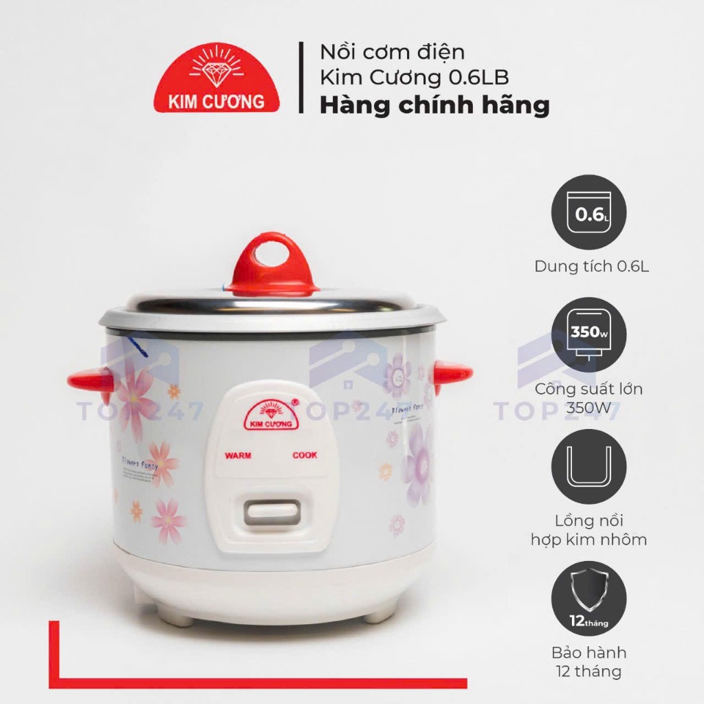 Nồi cơm điện mini KIM CƯƠNG KC 0.6L, Chính Hãng, Giá Rẻ