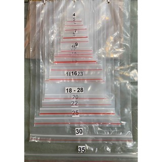 50 Túi zipper chỉ đỏ, đựng đồ các loại, Túi kéo miệng đủ size, dùng một lần