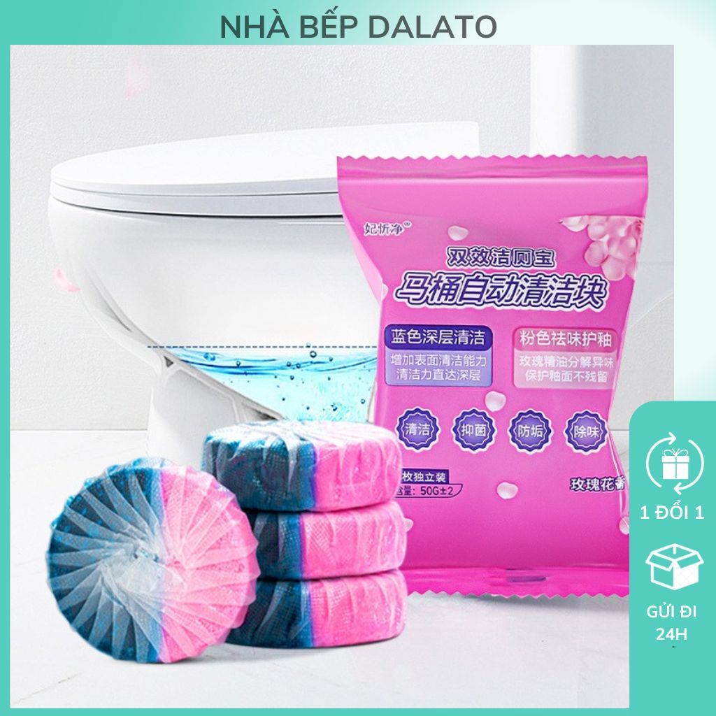 Set 10 Viên Thả Bồn Cầu Thơm Mùi Chanh Sả, Hoa Hồng, Viên Tầy Bồn Cầu, Viên Xả Bồn Cầu Dalato Đồ Nhà Bếp