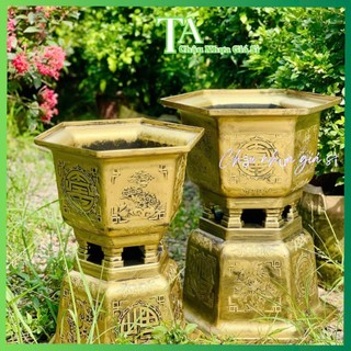  Chậu trồng cây Chậu lục giác Chậu nhựa lục giác giả dồng mã LG330 và LG380 bền,đẹp 