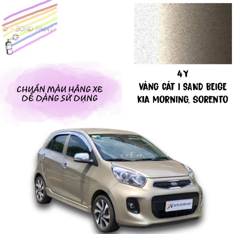 KIA MORNING, SORENTO MÀU VÀNG CÁT - BÌNH XỊT SƠN XÓA VẾT XƯỚC Ô TÔ 400ML (MÃ MÀU 3V)