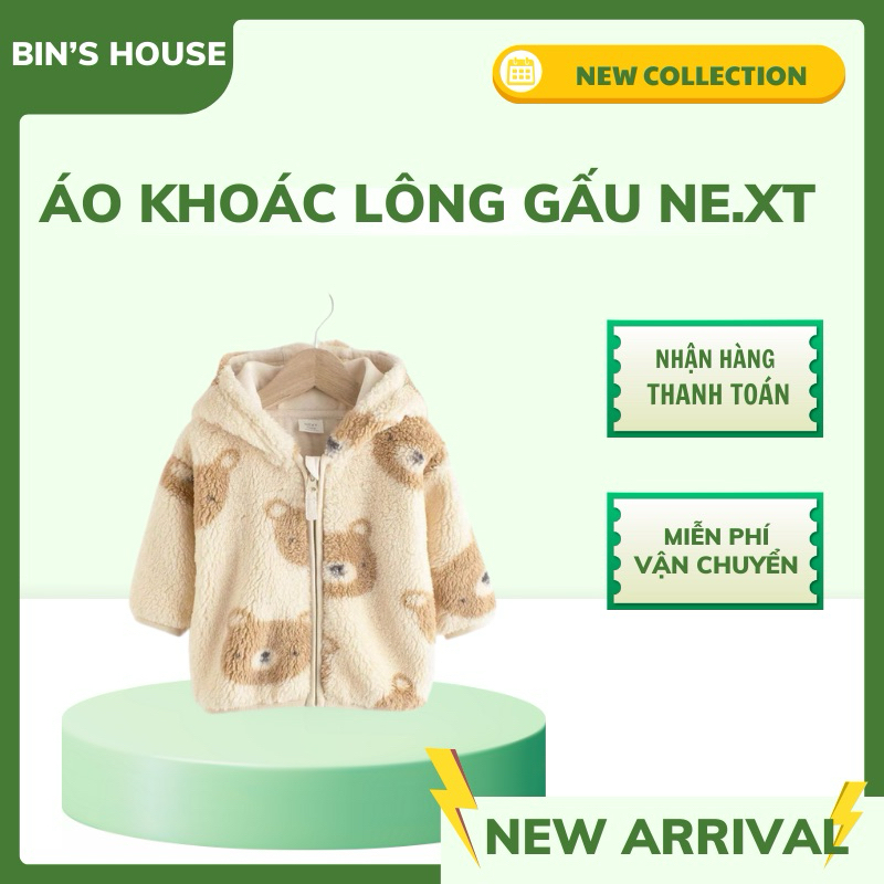 Áo khoác lông gấu Next sz 0-24M