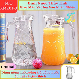 Bình Đựng Nước Thuỷ Tinh Cao Cấp Trong Suốt 1700ml,Bình Đựng Nước 1700ml Pha Lê Cao Cấp