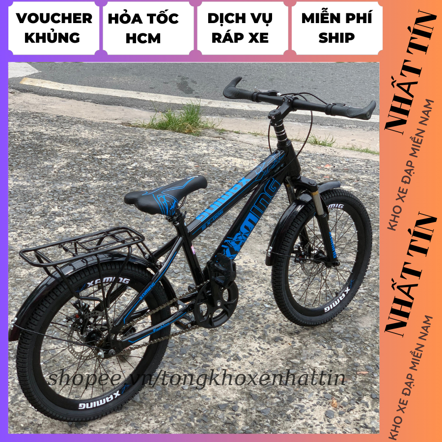 Xe Đạp Nam Phuột - Thắng Đĩa - Hàng Cao Cấp Cho bé Trai Từ 6 -10 Tuổi - Size18-20 (Xamig)