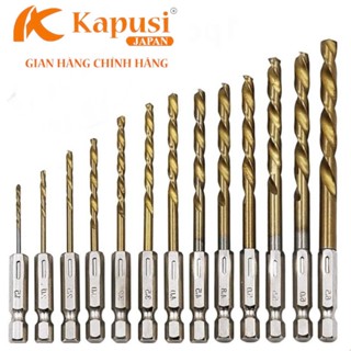 Mũi khoan inox 3mm đến 10.5mm chuôi lục giác Kapusi Japan, Mũi khoan đa năng sắt, thép, nhôm....