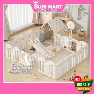   🌞COMBO  Quây Cũi Cho Bé kèm cầu trượt Newber Lego 2024 Quây Cũi Nhựa Moon House Kèm Thảm Bóng 