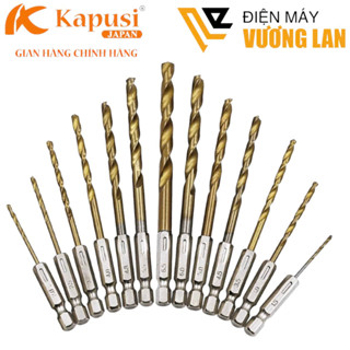 Mũi khoan inox 3mm đến 10.5mm chuôi lục giác Kapusi Japan, Mũi khoan đa năng sắt, thép, nhôm....