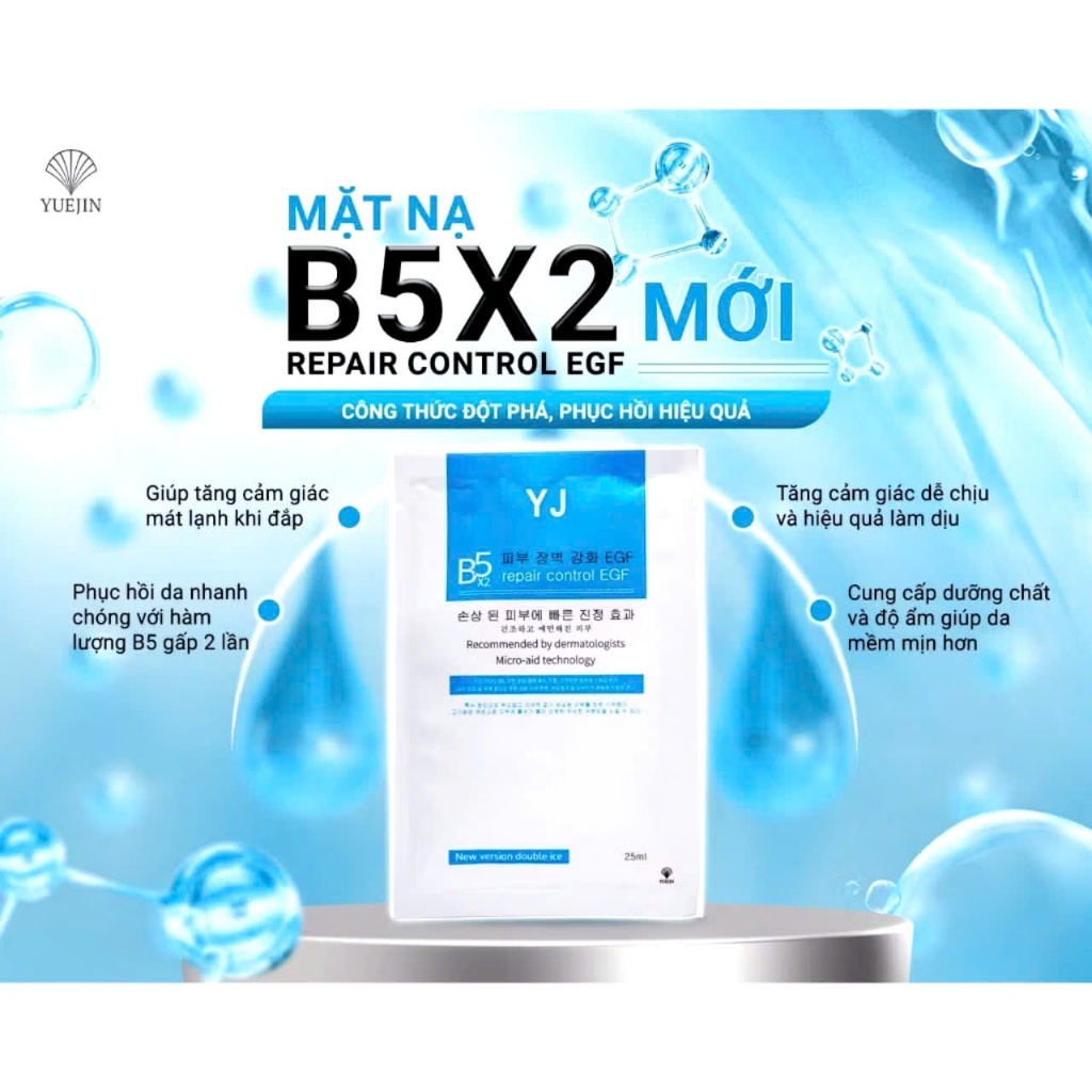 [Mẫu Mới] Mặt nạ B5 Yuejin Repair Control EGF (Hộp 10 miếng)