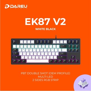 Bàn phím cơ DAREU EK87 V2 Gray Black (2 sides RGB strip, Multi-Led, PBT Double Shot OEM profile)