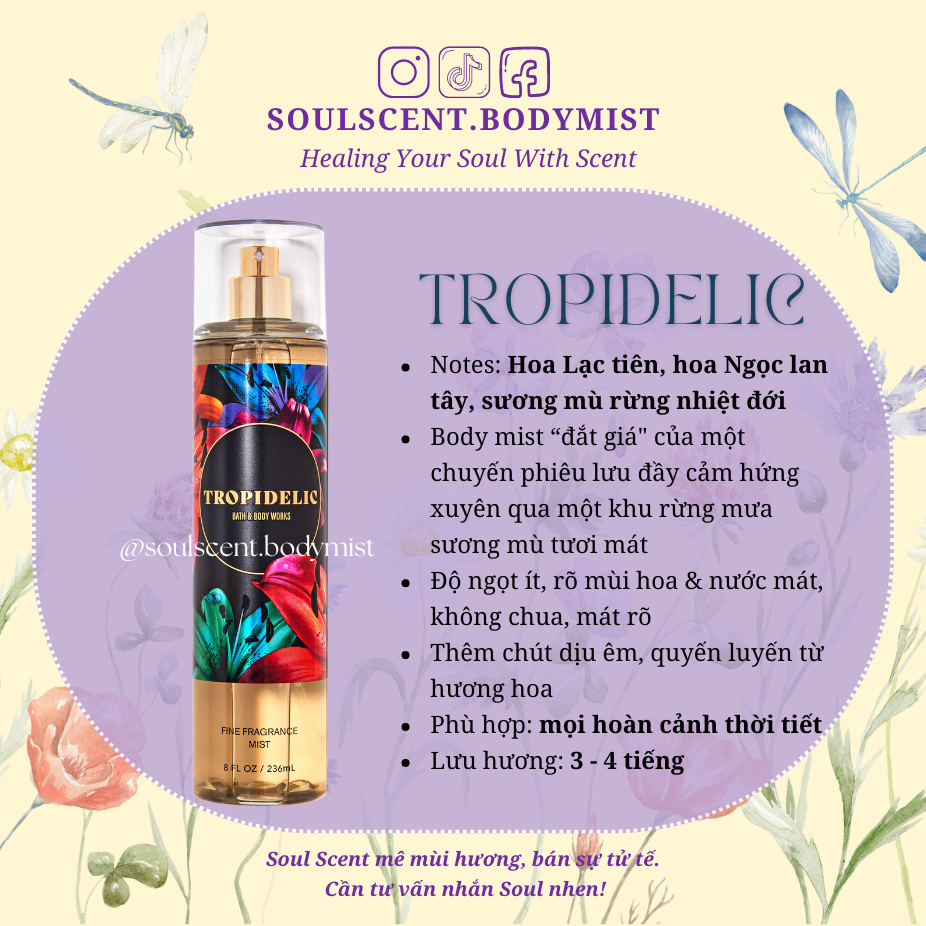 Tropidelic Body mist xịt thơm nước hoa toàn thân Bath & Body Works | Soul Scent Chính hãng Mỹ