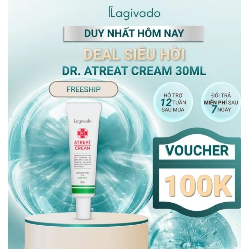 Kem giảm mụn, sẹo rỗ và mụn tái phát Hàn Quốc Lagivado Dr. Atreat Cream 30 ml