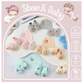 Set Mũ & Bao Tay Chân Cho Bé Sơ Sinh