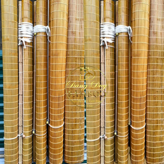 Mành trúc cật vàng mành che nắng ban công cửa chính ngoài trời rèm trúc treo cửa có ròng rọc dây kéo