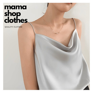 Áo lụa 2 dây nữ cổ đổ thiết kế cao cấp lụa satin ngọc trai, Áo 2 dây lụa nữ cổ trễ thiết kế