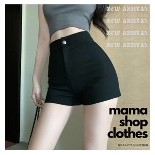 [ COMBO Trắng+Đen ] Quần UMI short nữ cạp cao co dãn vải mịn cài cúc Trơn
