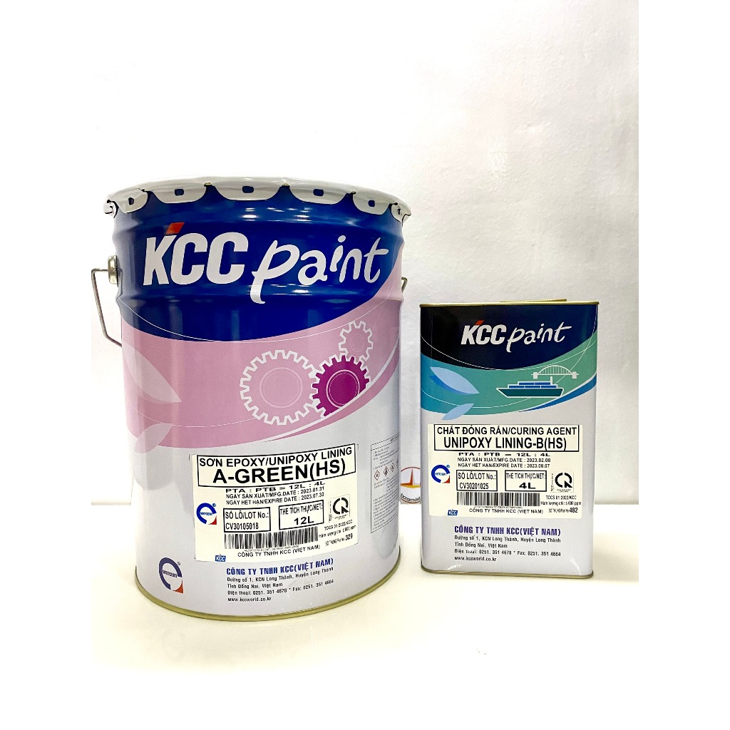Sơn Sàn KCC Epoxy Unipoxy Lining Tự San Phẳng màu trắng 1000 16L