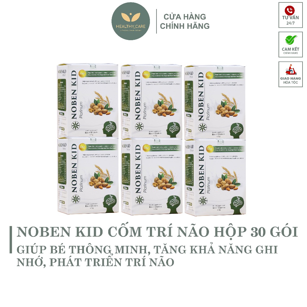 Combo 6 NOBEN KID Cốm Trí Não [CHÍNH HÃNG] - Giúp Bé Thông Minh, Tăng Khả Năng Ghi Nhớ, Phát Triển Trí Não