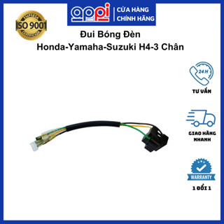 Đui Bóng Đèn H4 / Đui Bóng 3 Chân / Dây Điện Đèn H4 / Honda-Yamaha-Suzuki / 3C1-H4340-0M-APPi Chính Hãng