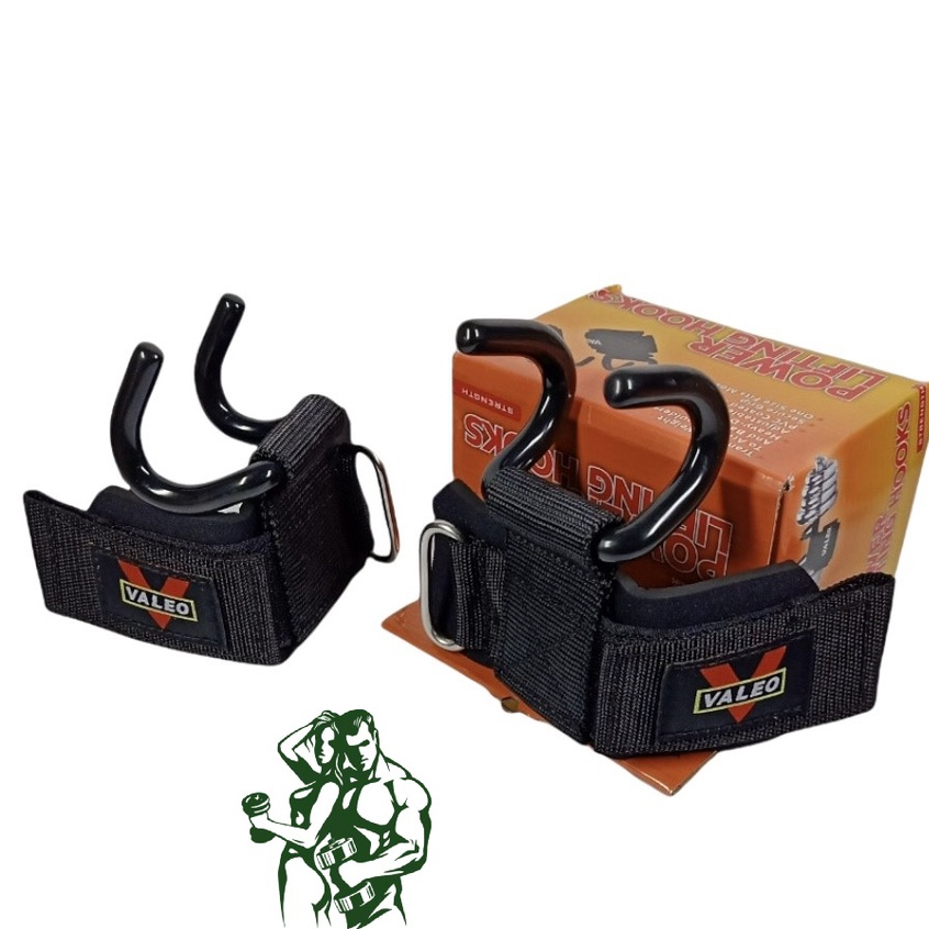 -1 Cặp Găng tay móc sắt hỗ trợ tập xà đơn Valeo giúp bạn đu hít xà lâu hơn giảm đau lưng