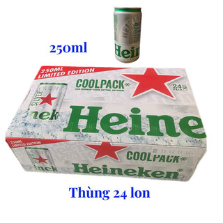 Bia Heineken Cool Pack thùng 24 lon 250ml - Bia Heineken Silver