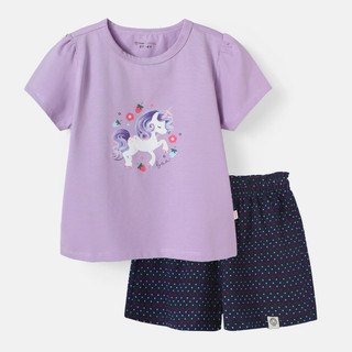 Đồ bộ cho bé gái, set đồ bộ cộc tay đi học thun cotton cho bé từ 1 đến 10 tuổi BaaBaby B-GC-DB10N