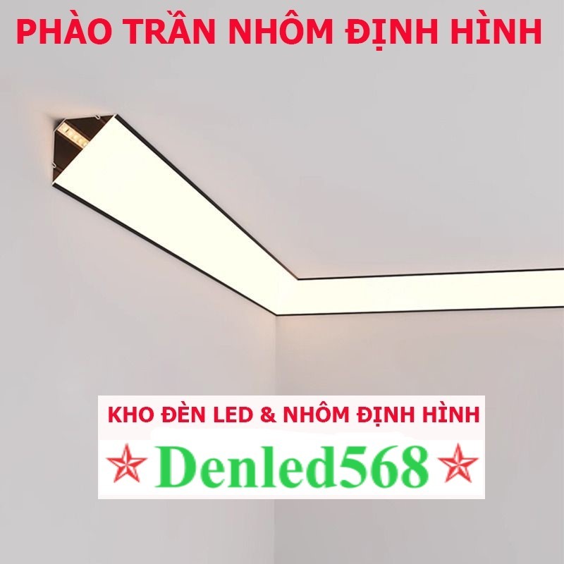 Nhôm góc V7070 phào định hình led dán trang trí trần nhà thay thạch cao