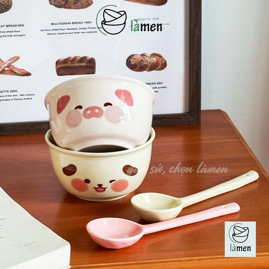 [BẢO HÀNH BỂ VỠ] Bát Sứ Cao Cấp, Bát Ăn Cơm In Hình Động Vật Dễ Thương BAT007