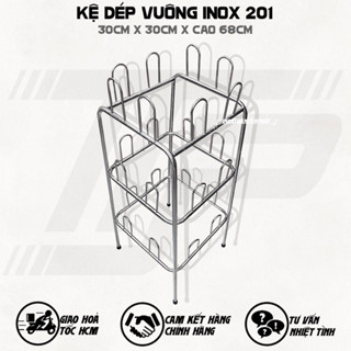  Kệ Dép Vuông Inox 201 - Kệ Móc Giày Dép Inox 