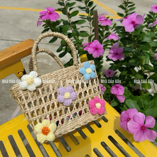Giỏ cói đan size nhỏ siêu xinh ( ảnh thật )