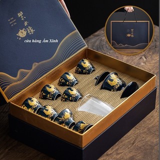 Bộ ấm chén sứ pha trà đạo (đầy đủ như hình)