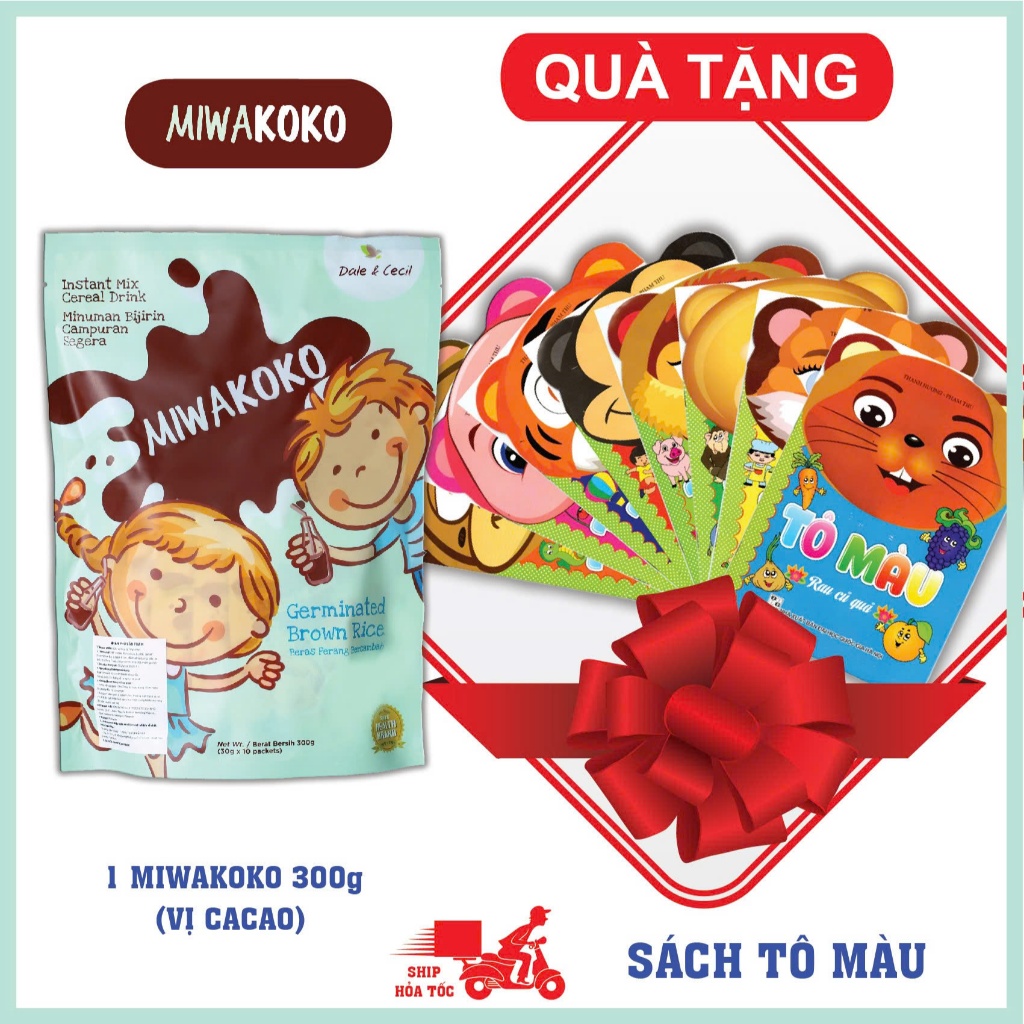 Sữa Công Thức Hạt Thực Vật Hữu Cơ MIWAKOKO Vị Cacao Túi 300g x 1 Túi Date 30/03/2026