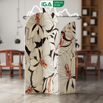 Bộ bình phong 3 tấm họa tiết hiện đại thương hiệu IGA - IG416